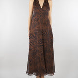 Abito Marrone in chiffon di seta stampato MSTSALICE 2 MAX MARA STUDIO 