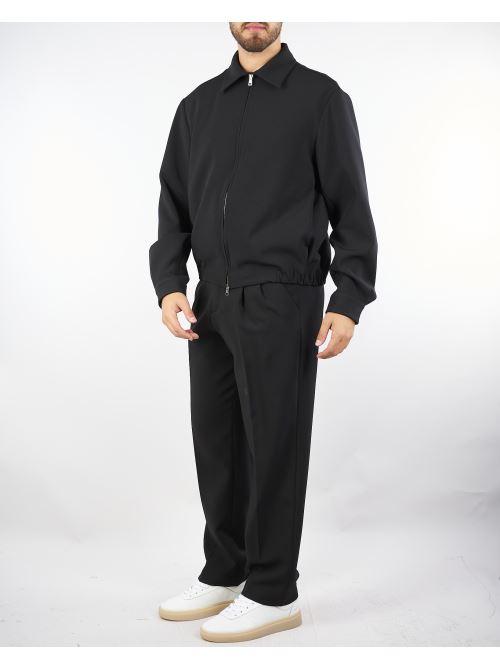 Pantalone Zeta Nero in tessuto tecnico con doppia pences L1PFW25266965 D001 LOW BRAND 