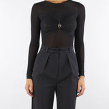 Body Nero in jersey con dettaglio gioiello BO01657E2 110 ELISABETTA FRANCHI 