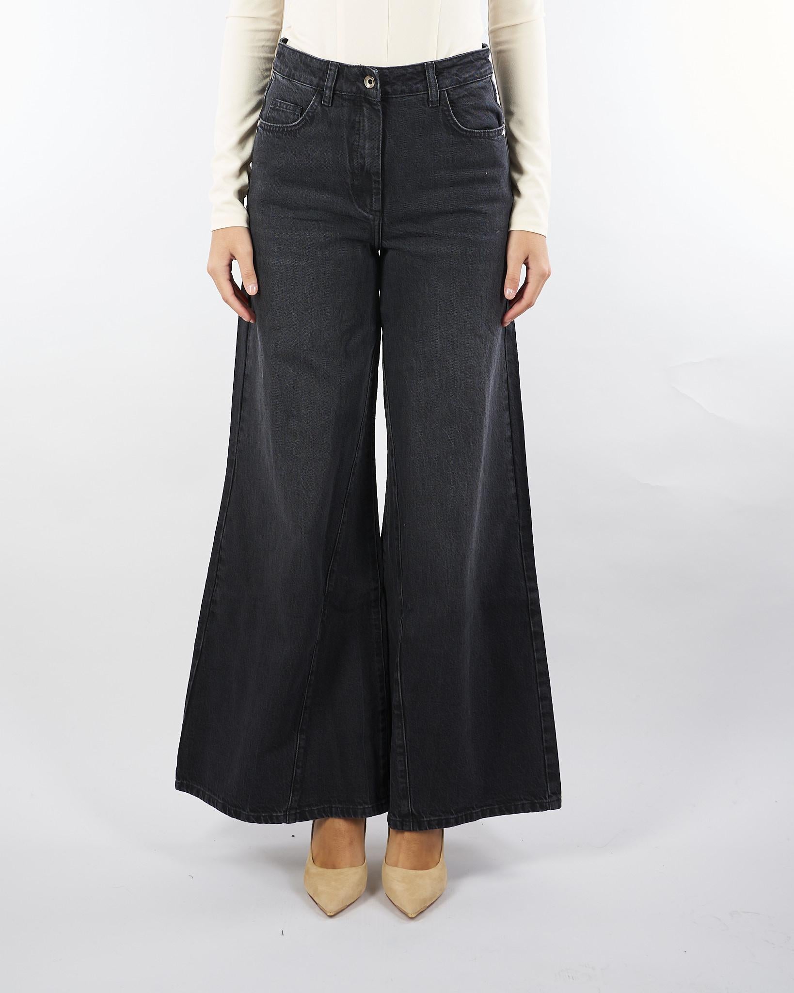 Jeans Nero wide leg a vita bassa 8P0755D1WZN K463 PATRIZIA PEPE 