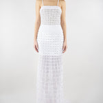 Abito Bianco con ricamo in pietre e paillettes 721516 1 PERLAROSSA 
