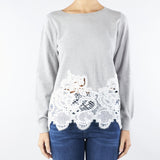 Maglia Grigio con inserti al fondo in pizzo NS242 2 NO SECRETS 