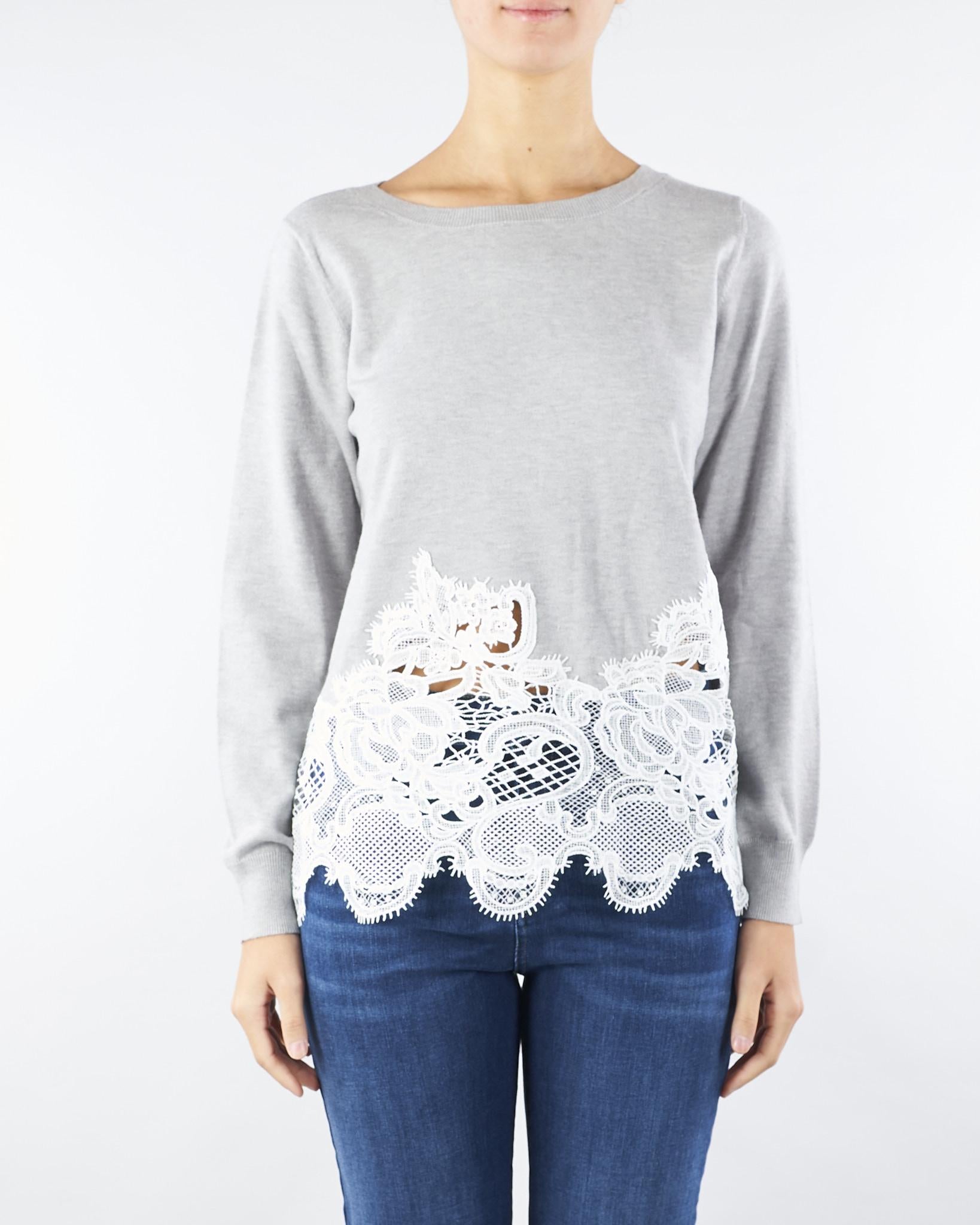 Maglia Grigio con inserti al fondo in pizzo NS242 2 NO SECRETS 