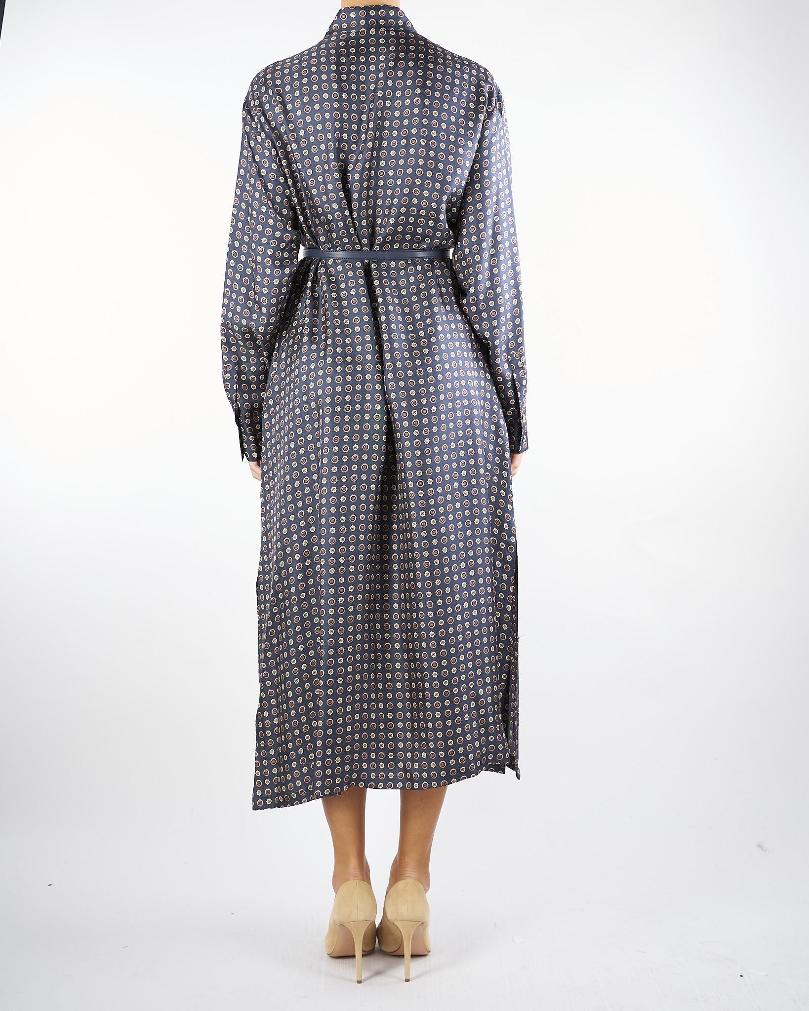 Abito Blu chemisier in seta stampata MISTER 1 MAX MARA STUDIO 