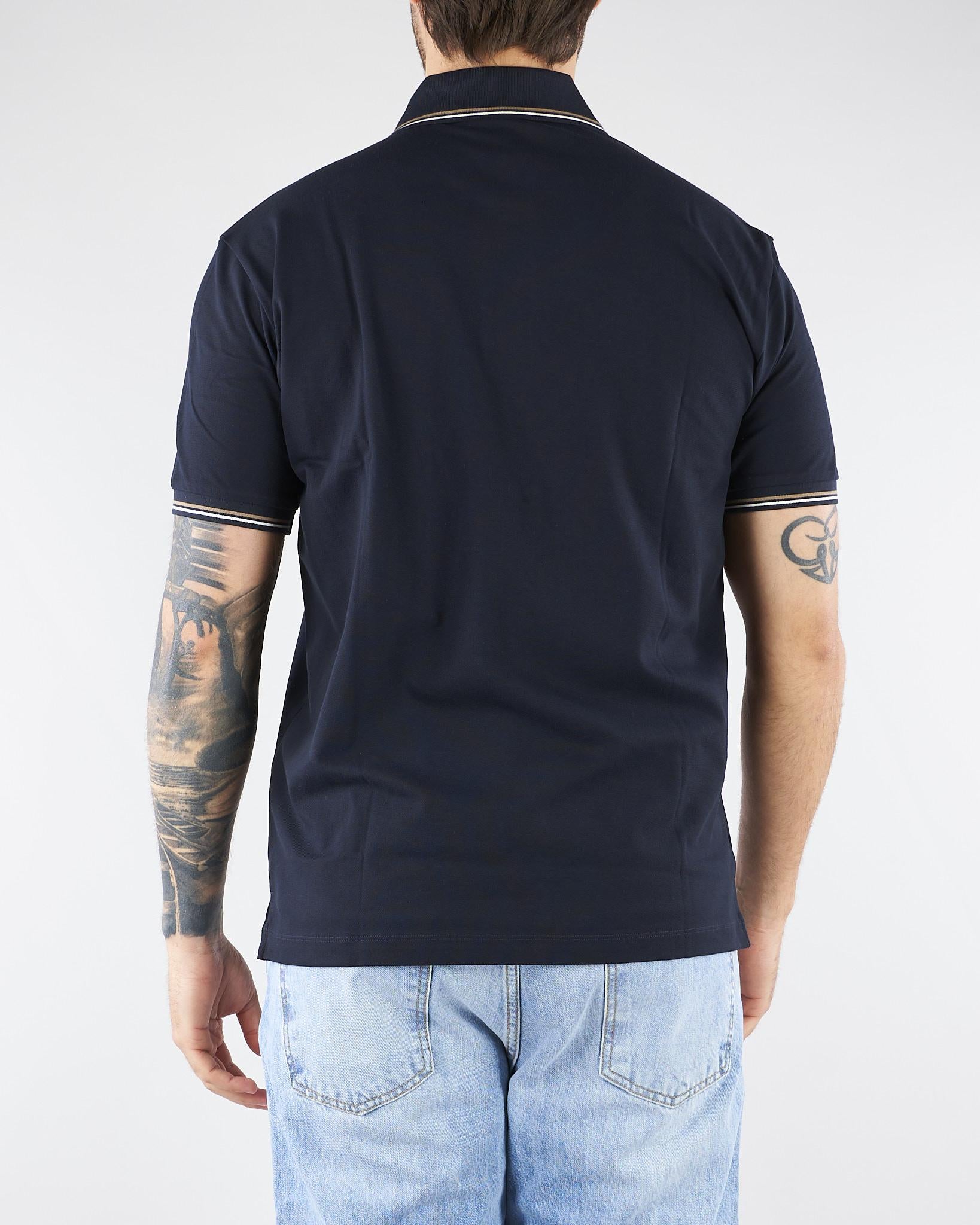 Polo Blu in piquet con logo EM004607AF23090 UB118 EMPORIO ARMANI 
