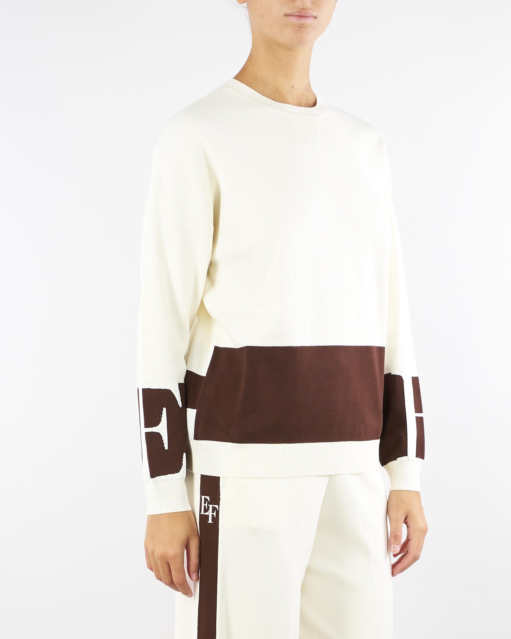 Maglia Milk-Coffee in viscosa con bande lucide MK01S56E2 EG2 ELISABETTA FRANCHI 
