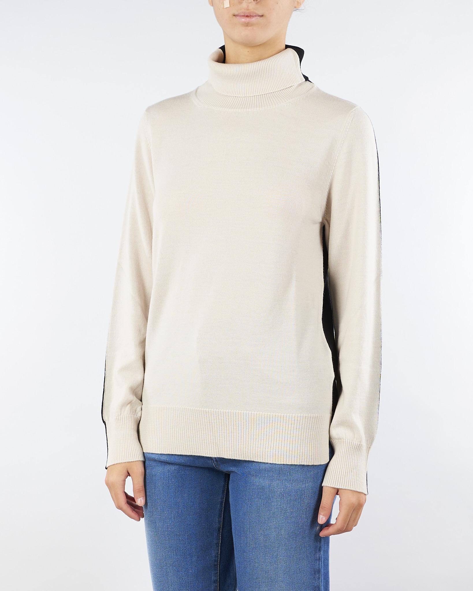 Maglia Calce-Nero bicolor in pura lana C8145726 41001 CLIPS 