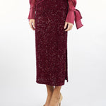 Gonna Bordeaux tubino in paillettes ACTMN1264GO3547 85 ACTUALEE 