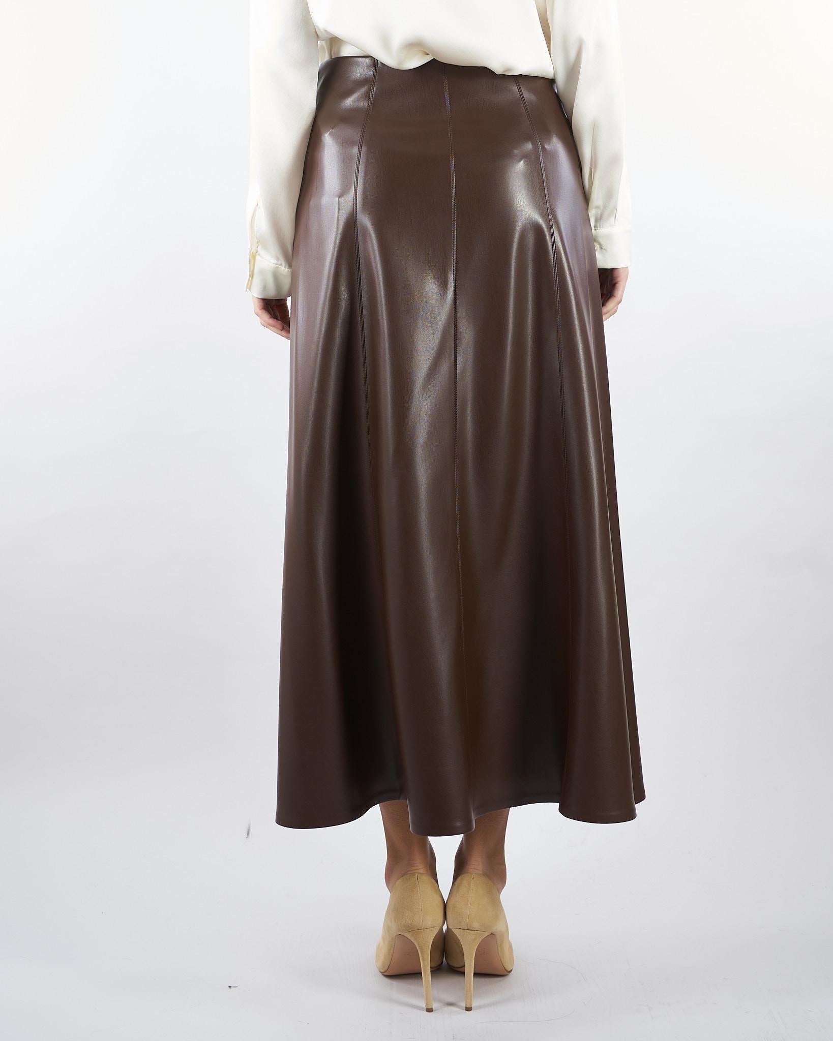 Gonna Cioccolato in ecopelle GO00701TEPL0013 V0746 SIMONA CORSELLINI 