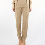 Pantalone Beige in flanella di lana con doppia pinces RANIA 6 MAX MARA STUDIO 