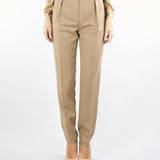Pantalone Beige in flanella di lana con doppia pinces RANIA 6 MAX MARA STUDIO 