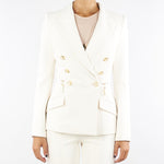 Giacca Milk in crêpe leggero con dettagli zip GI17256E2 DZ9 ELISABETTA FRANCHI 