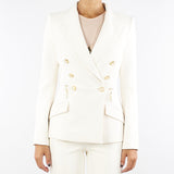 Giacca Milk in crêpe leggero con dettagli zip GI17256E2 DZ9 ELISABETTA FRANCHI 