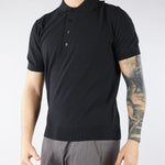 Polo jacquard Nero in maglia lavorata A046F100 9000 PAOLO PECORA 