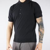 Polo jacquard Nero in maglia lavorata A046F100 9000 PAOLO PECORA 