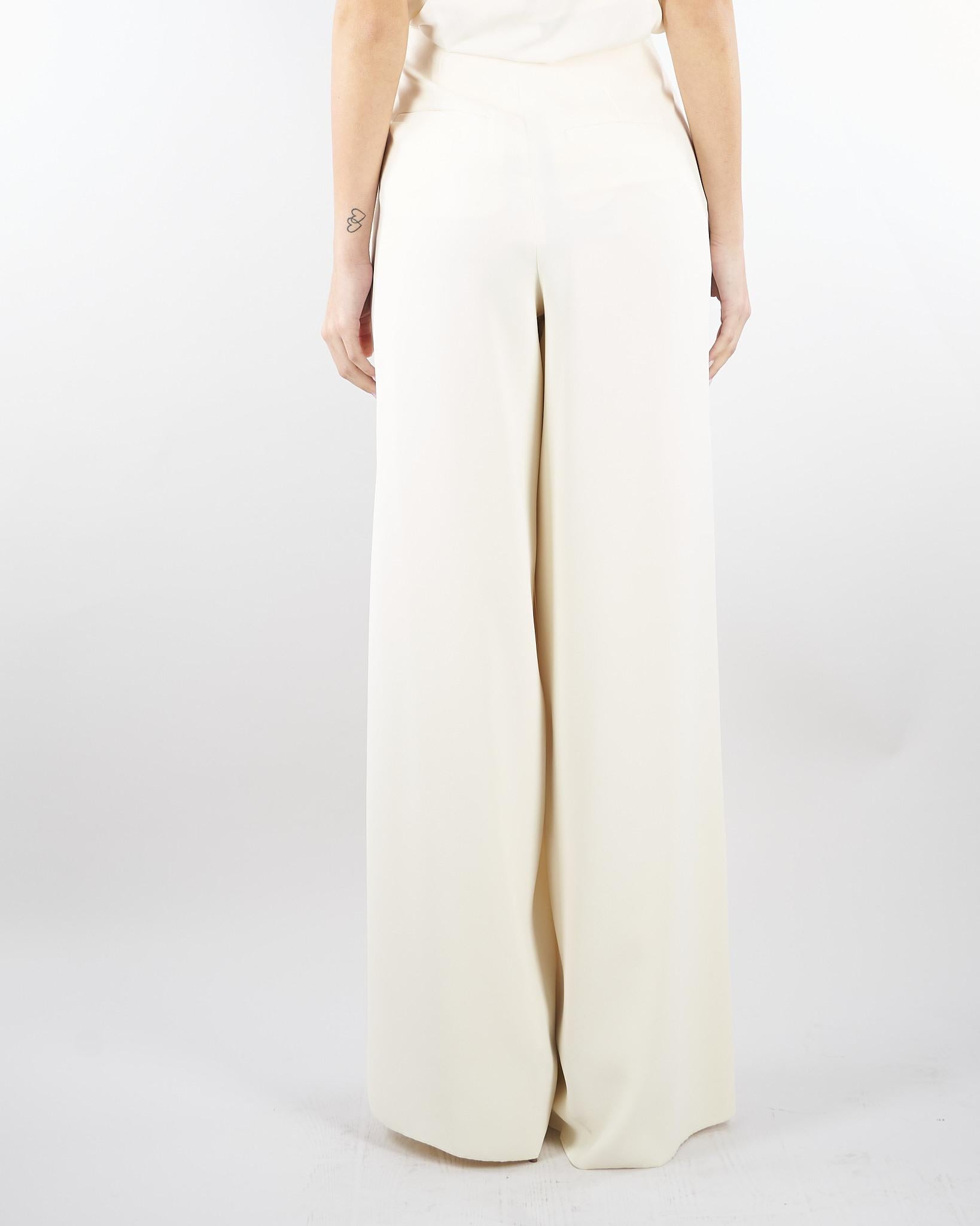 Pantalone Bianco ampio in envers satin MLTCAMPO 1 MARELLA 