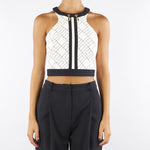 Top Milk-Nero bi-color in doppio crêpe TOS0156E2 EF1 ELISABETTA FRANCHI 