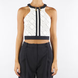 Top Milk-Nero bi-color in doppio crêpe TOS0156E2 EF1 ELISABETTA FRANCHI 