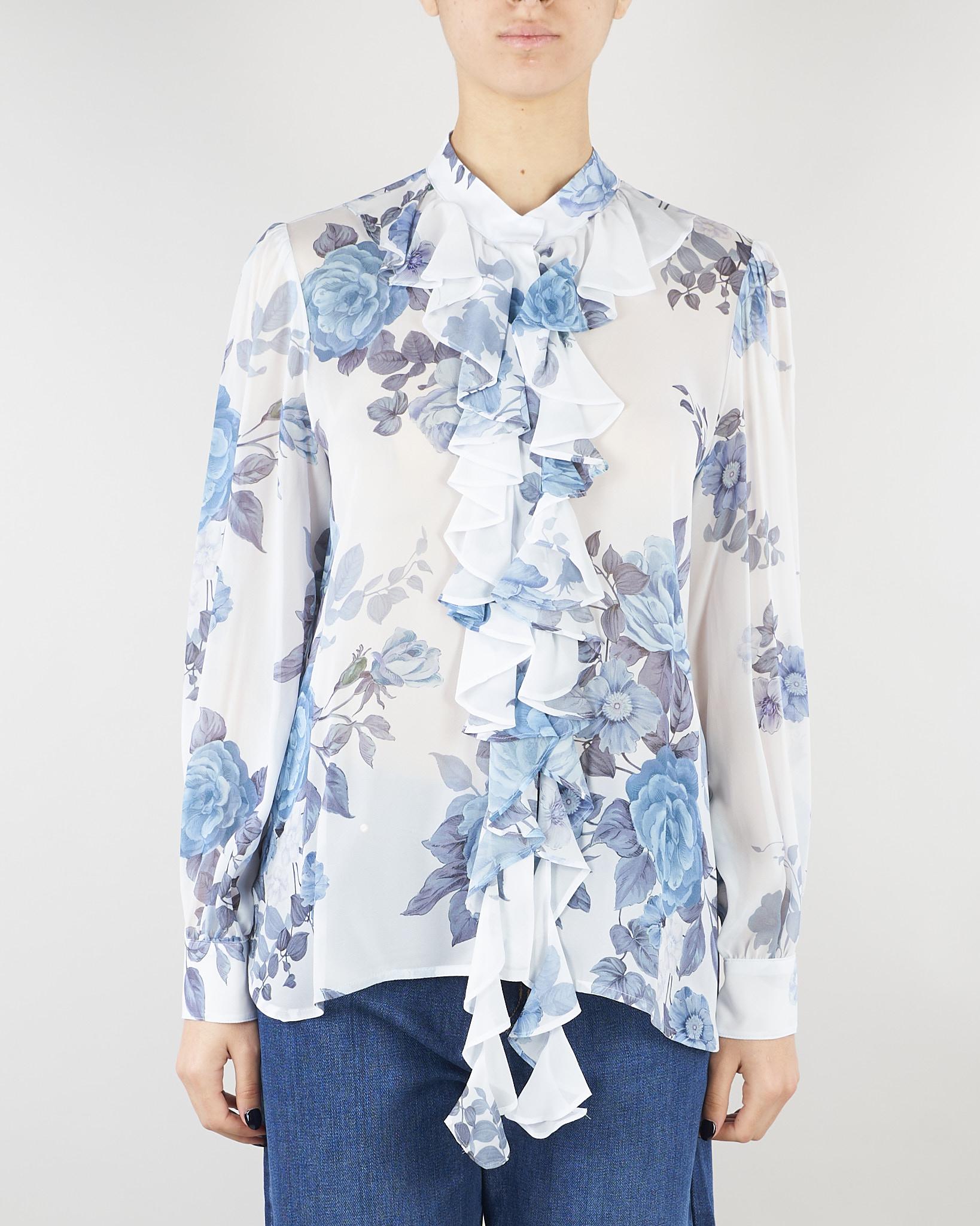 Camicia Azzurro in georgette con rouche MLLCANAPA 3 MARELLA 
