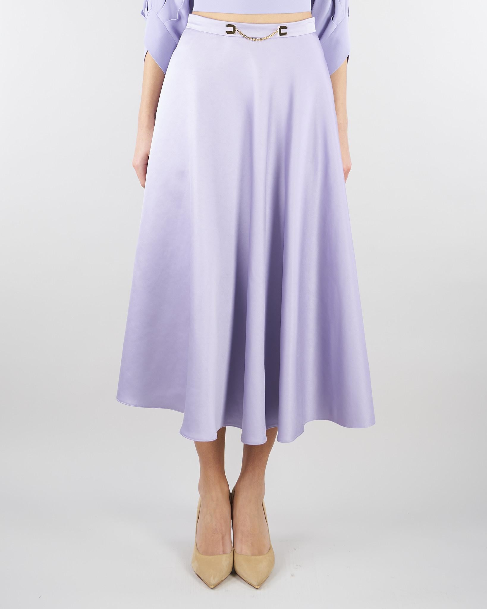 Gonna Lilla in duchesse con logo gioiello GO15661E2 EV7 ELISABETTA FRANCHI 