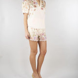 Shorts Rosa in lino a fiori con ricamo TT2572 13588 TWIN SET 