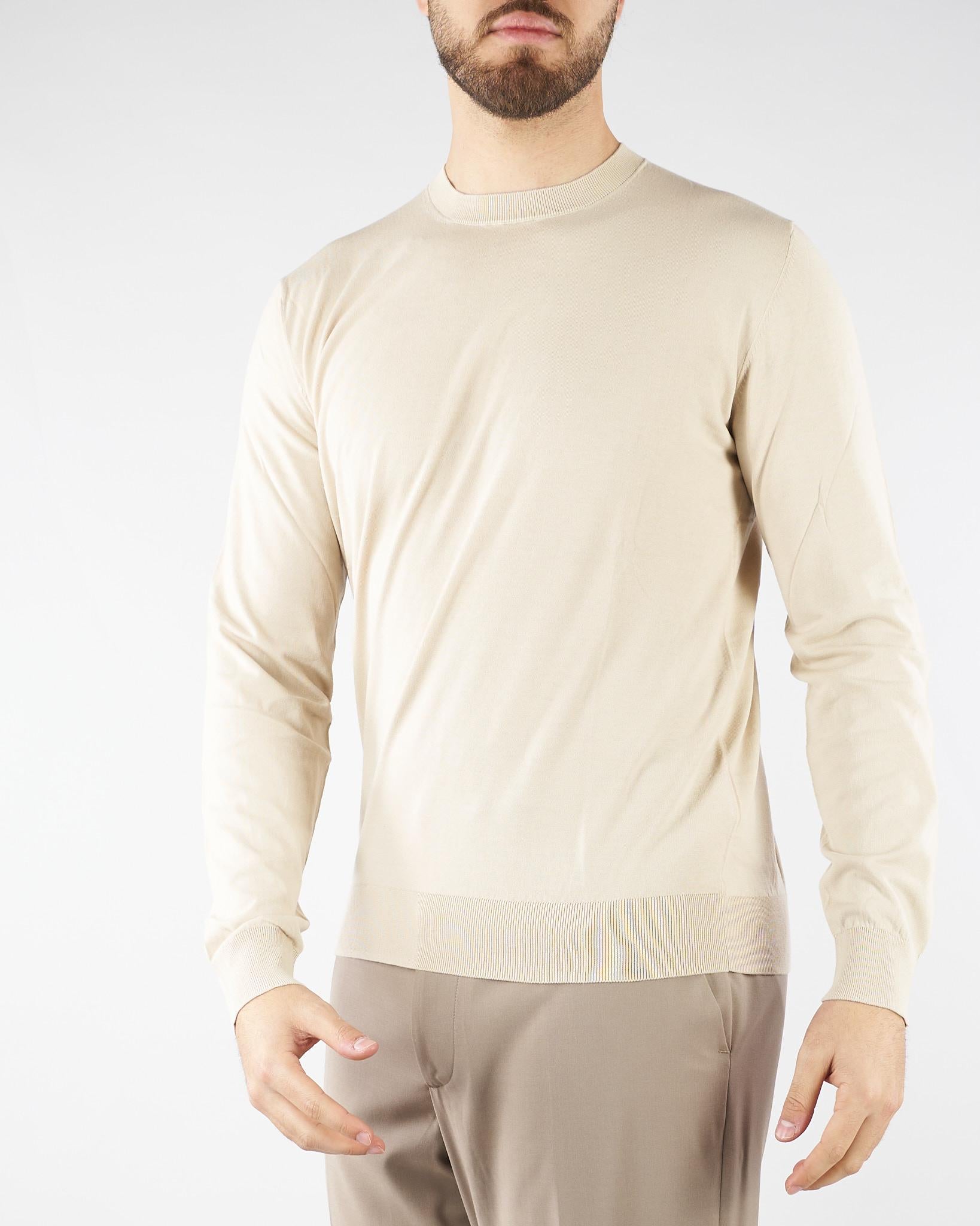Maglia Beige in puro cotone extrafine A001F100 1420 PAOLO PECORA 