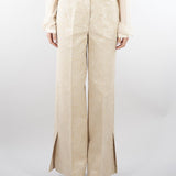 Pantalone jacquard Beige wide leg PT140870220710 014 SEVENTY 