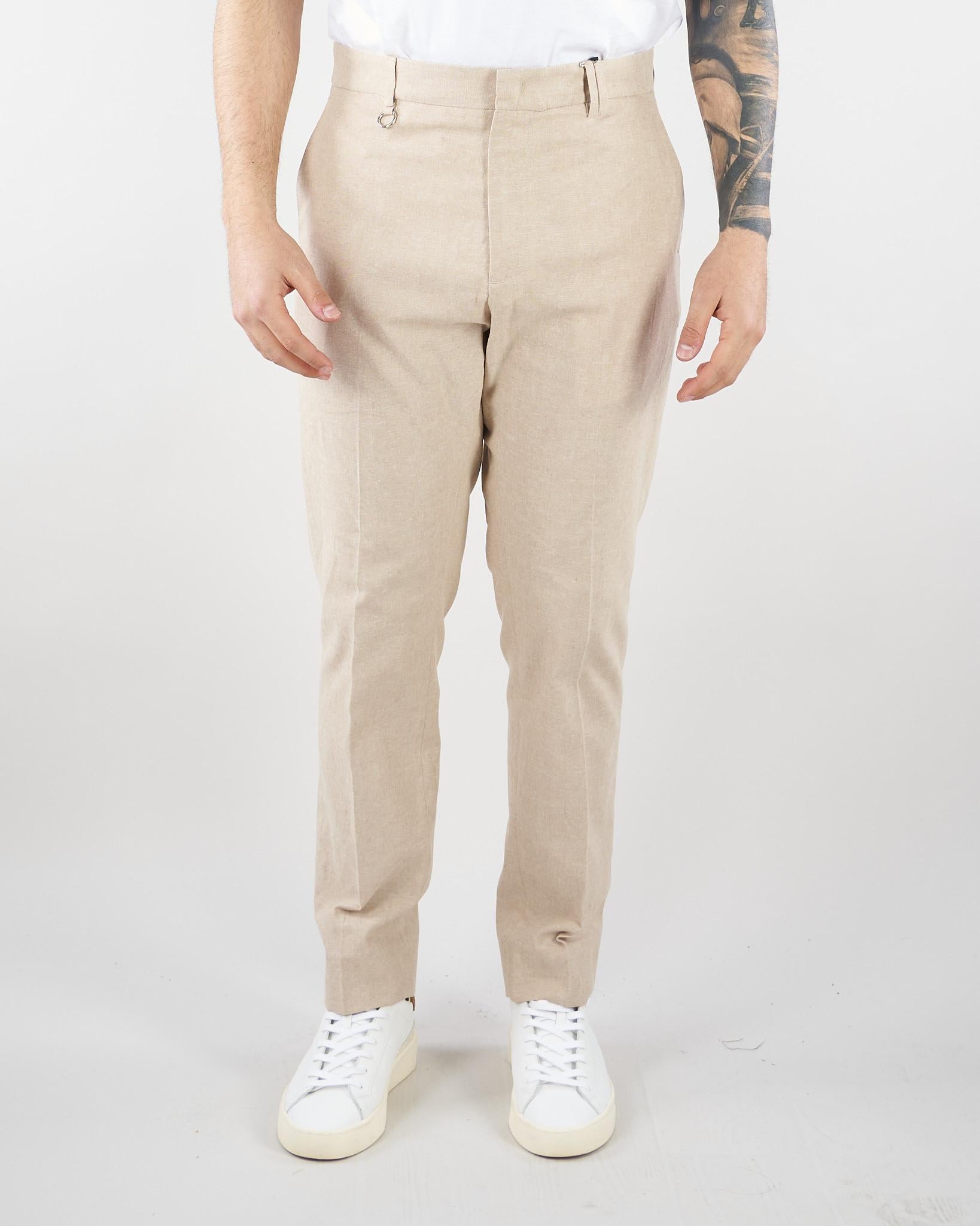 Pantalone Justin Beige in misto cotone e lino GC1PSS266904 A041 GOLDEN CRAFT 