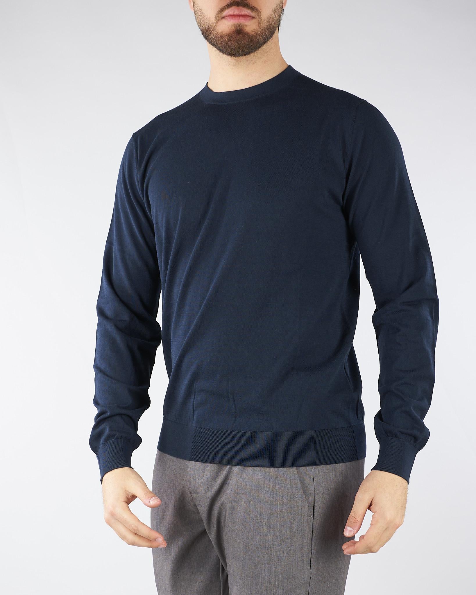 Maglia Blu in puro cotone Ultrafine DK17035 89 DIKTAT 