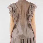 Camicia Fango con strass all over e rouches AT200 27 ATELIER LEGORA 