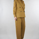 Pantalone Senape ampio in batavia di lino MSTSUMERO 29 MAX MARA STUDIO 
