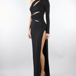 Abito Nero Red Carpet in jersey crêpe con dettaglio gioiello ABR2561E2 110 ELISABETTA FRANCHI 