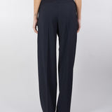 Pantalone lungo a gamba dritta in fresco di lana stretch