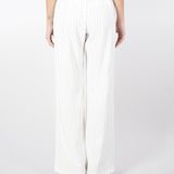 Pantalone Bianco palazzo con strass all over