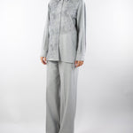 Camicia Grigio con ricamo in pizzo A3169719 7 CLIPS 