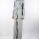 Camicia Grigio con ricamo in pizzo A3169719 7 CLIPS 