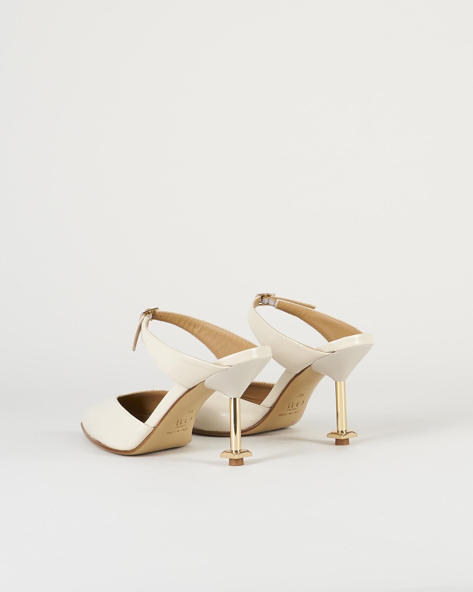 Slingback Gesso in pelle con tacco gold W227 30 WO MILANO 