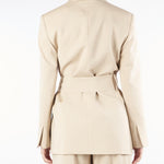 Giacca Beige in lana con cintura TESO 9 MAX MARA WEEKEND 
