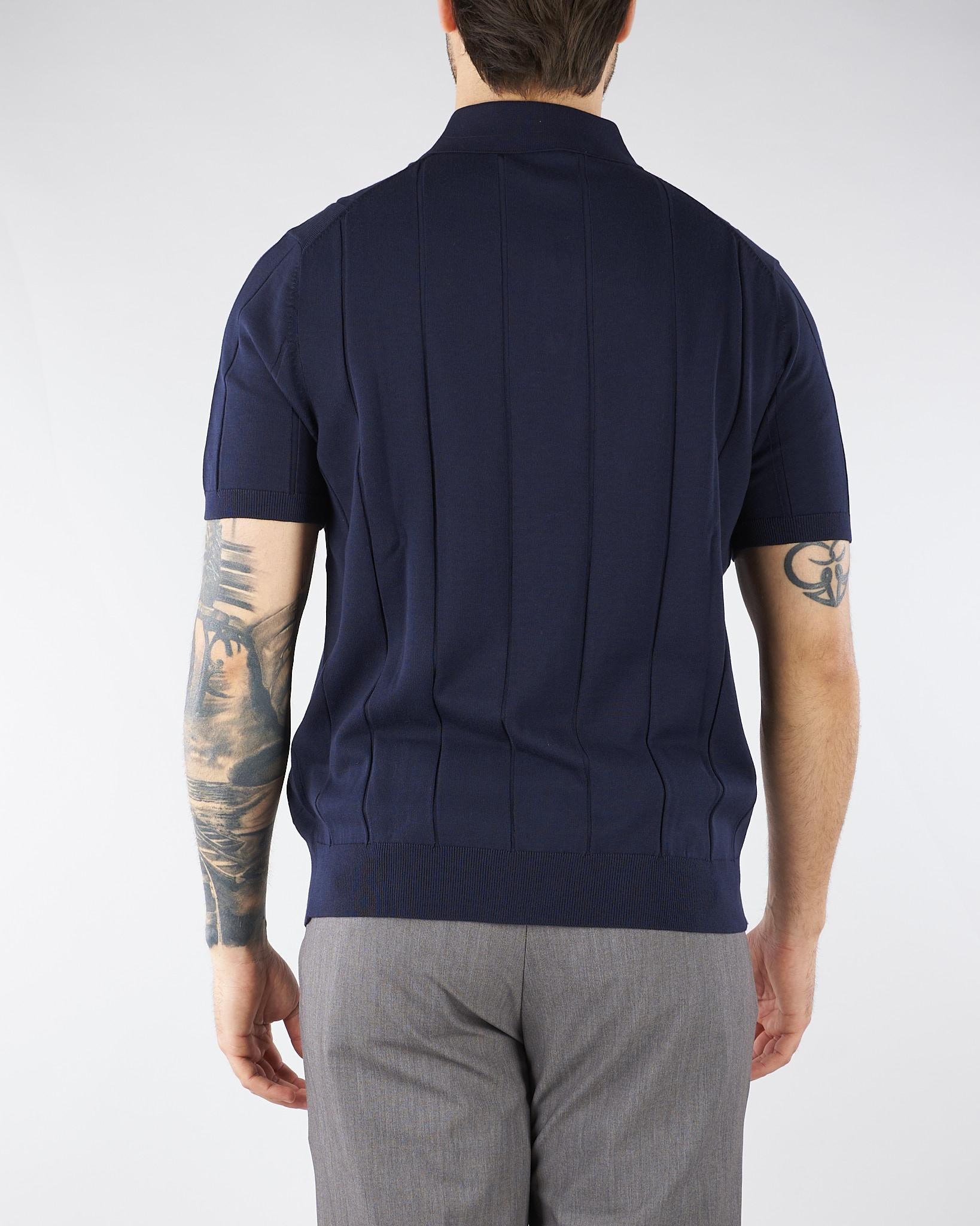 Polo in maglia Blu a costa piatta 4032M508263312 89 MANUEL RITZ 