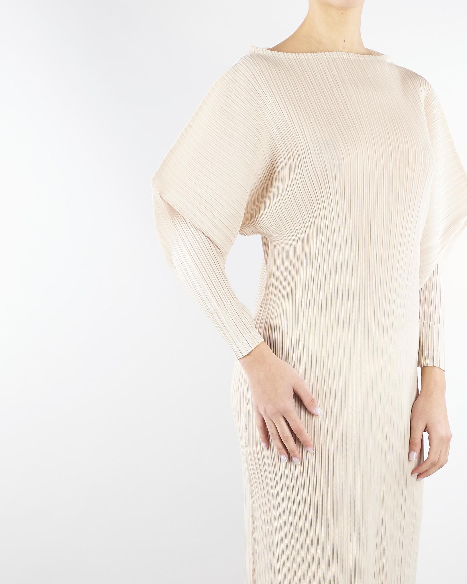 Abito Crema midi plissettato M6PY18 824 MEIMEIJ 