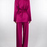 Blazer Magenta fluido con cintura sottile