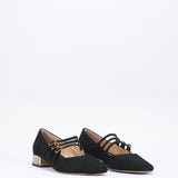 Pumps in camoscio con cinturini e tacco gold Francesco Sacco