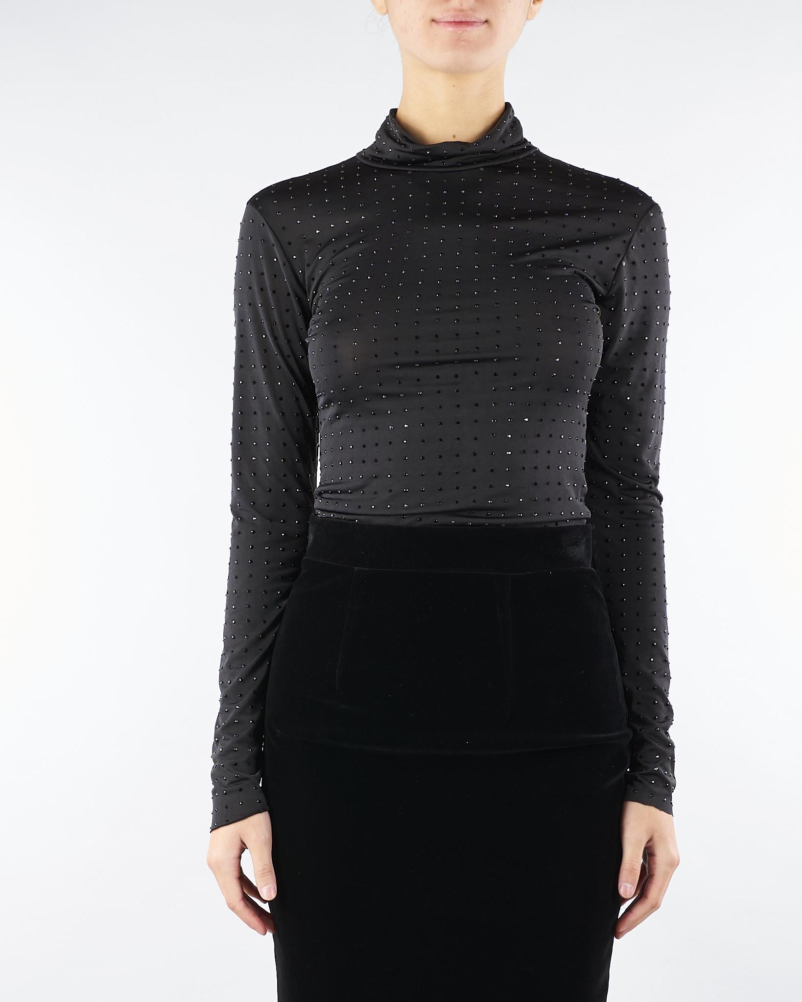 Body Nero in jersey con strass all over ACTP800BD0012 99 ACTUALEE 