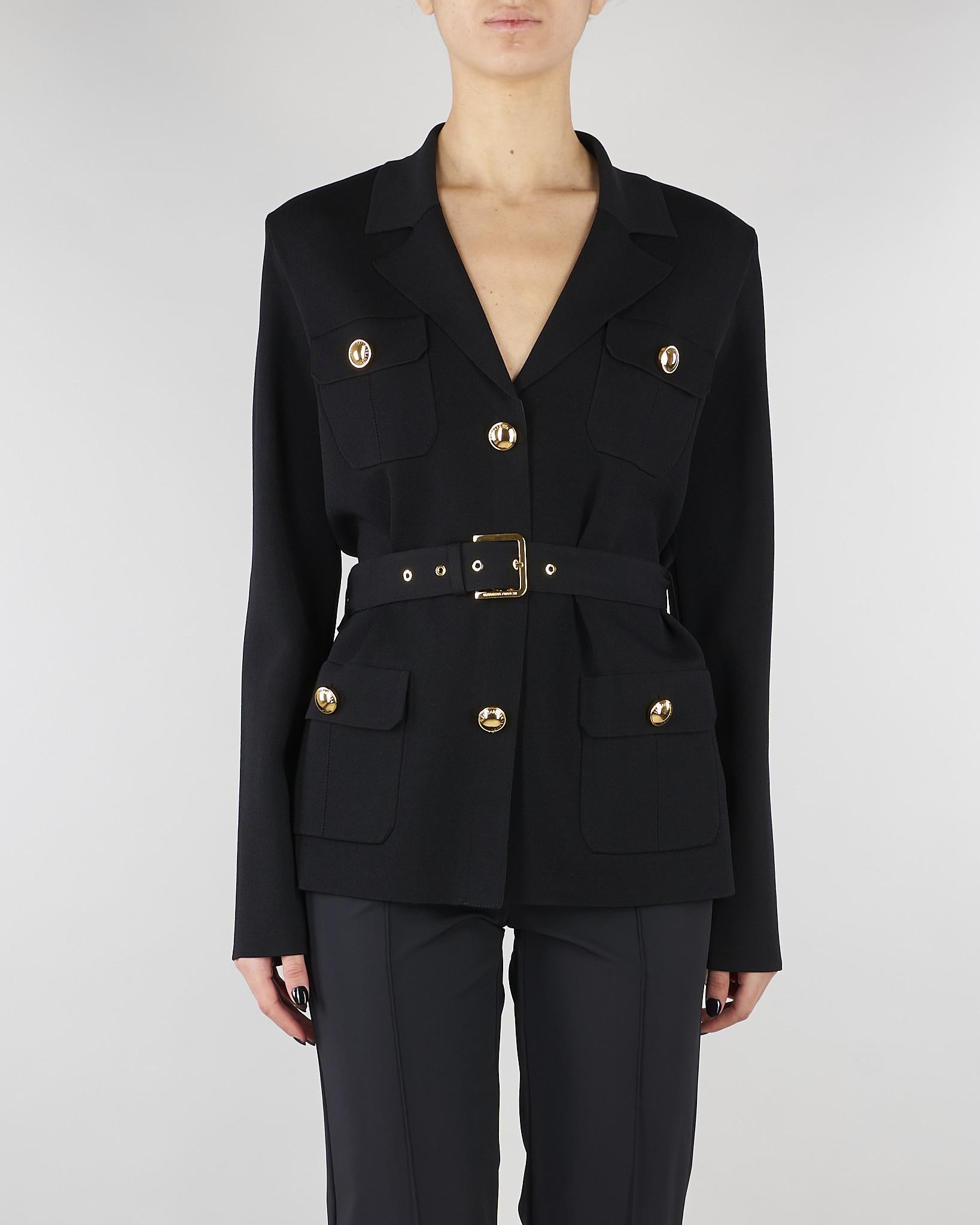 Giacca Nero in maglia punto stoffa MK10B62E2 110 ELISABETTA FRANCHI 