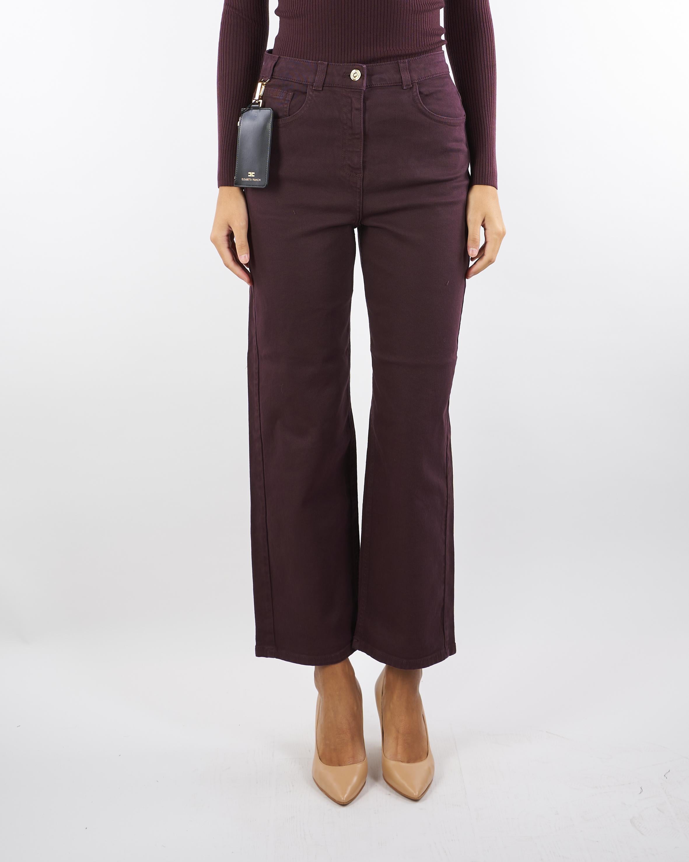 Jeans Merlot in drill di cotone PJ04D56E2 EA4 ELISABETTA FRANCHI 