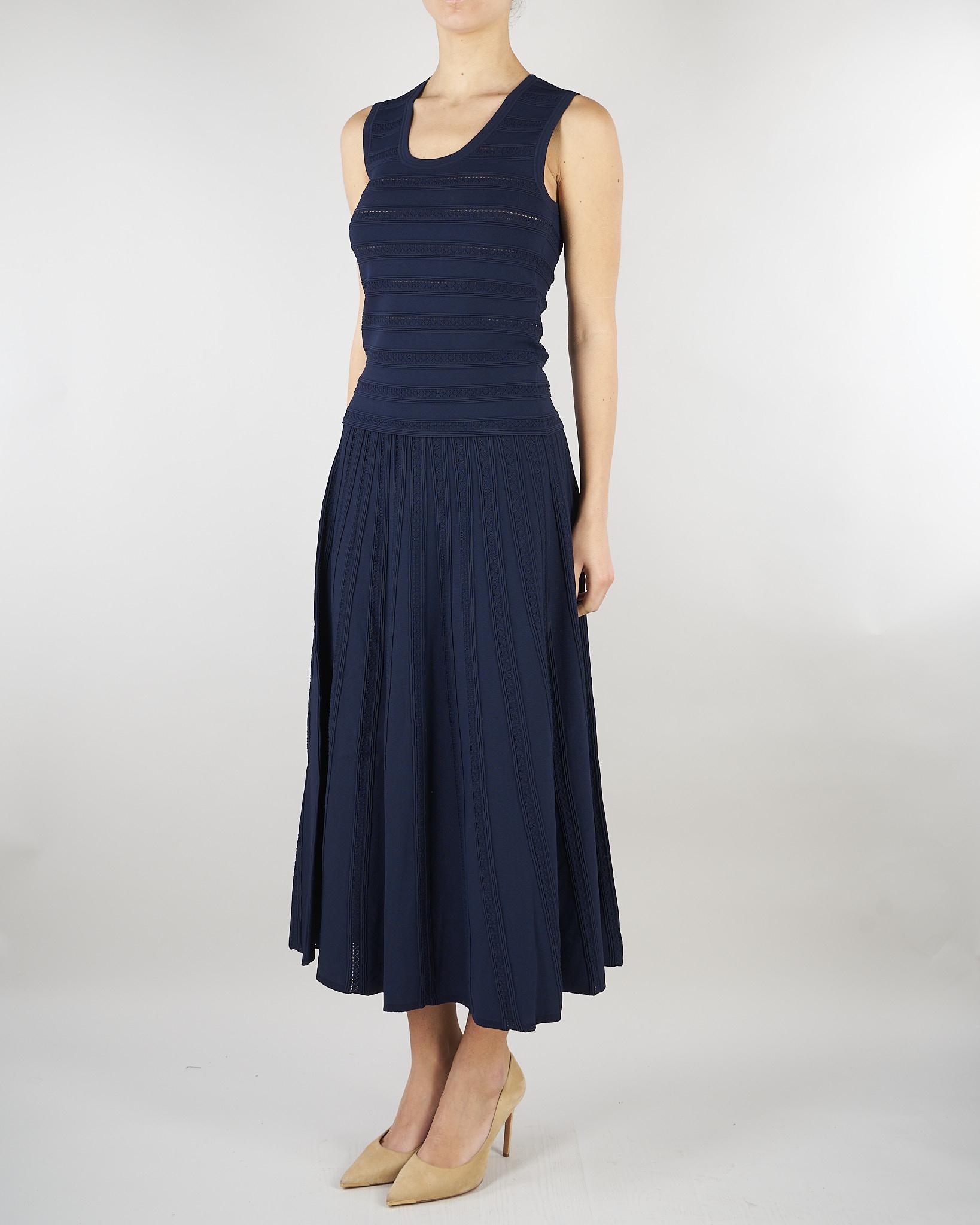 Top Blu in maglia di viscosa pointelle RA6187MA89R 93713 BLUGIRL 