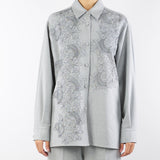 Camicia Grigio con ricamo in pizzo A3169719 7 CLIPS 