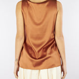 Top in raso di seta Ruggine