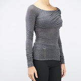 Maglia in lurex con scollo a barca Simona Corsellini