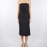 Abito bustier in gabardina